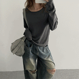 Mode Basic Round Slim Long Sleeve Tee