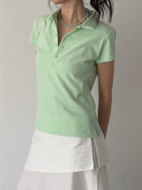dancing orchid standard slim-fit PK T-shirts (tropical green) 2sizes