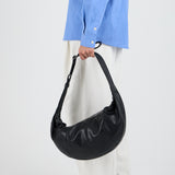 Split Half Moon Messenger Bag_Black
