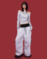 layer sagging trek wide pants (2color)