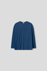 リネン ルーズフィット ラウンド ロングスリーブ Tシャツ (5color) (No.966)