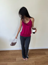 low rise track pants
