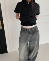 Wad wide denim pants