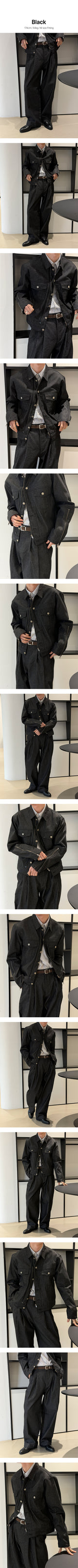 [SET UP가능] Non pade herringbone denim slacks(2color)