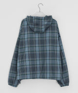 [unisex] キャンバーチェックフードウィンドブレーカー