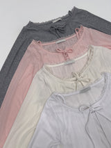 [Sleeveless SET] Sweetie Ribbon Lace Cardigan Set