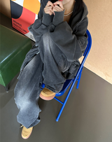 (UNISEX/2WAY) ビッグフードピグメントボクシーヒップルーズジップアップ - 2 COLOR