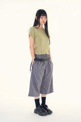 Folding waist bermuda pants