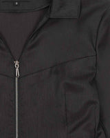 V-Neck Sleek Zip-Up _ DARK GREY