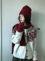 Roselle Heart Snowflake Cardigan (2color)