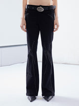 Emoha decay urban punk slim fit versatile ホットガールリベットジーンズ