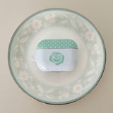 Rose polka-dot milk light green glossy AirPods case