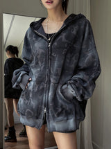 Dirty Spray Camo Warmer Hooded Zip-Up