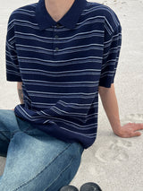Sepia Collared Short-Sleeve Knit (3 Colors)