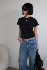 テンセルプティTシャツ_ブラック