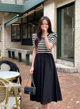 Chels Shirring Short Sleeve Layered One Piece