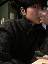 Saki High-Neck Knit Cardigan