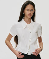 DOZI - Puffed Button Up Shirt _ OFF WHITE