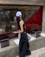 (Unisex) ボタンナイロンパンツ