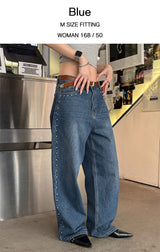 スタッドワイドデニムパンツ