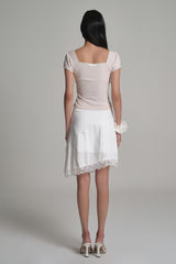 Fairy Lace layered Top, Milk Beige