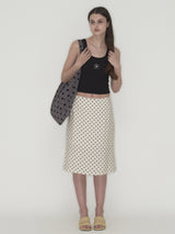 Big hobo bag - Black polka dot (Reversible) / Free Gift