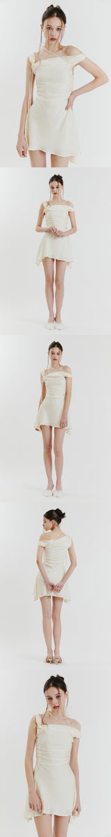 DEW COWL DRESS cream