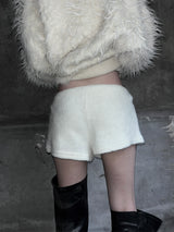studded faux fur banded shorts (2color)