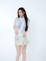 PLEATES WRAP SKIRT [IVORY]