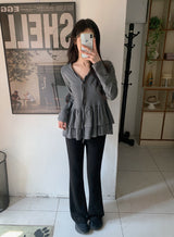 #Ribbon Strap Layered Tiered Cardigan (3color)