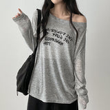 アリングレタリングショルダー長袖Tシャツ