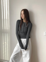 Base Spandex Round Long Sleeve T-Shirt