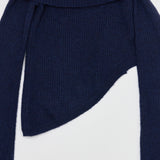 カットオフショルダーニット NAVY