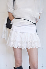 Punching Banding Mini Skirt (Ivory)