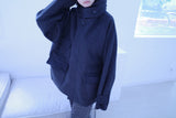 Wool balmacaan half coat