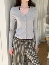 [ORIGINAL] Illy Ribbed V-Neck Cardigan
