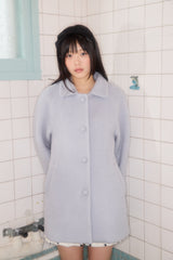 BUBBLE WOOL HALF COAT (BLUE)