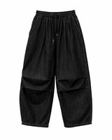 ハネルチェックフラップバルーンデニムパンツ