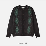 [Unisex] Mohair argyle cardigan(4color)