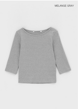 [B-BASIC] Standard Boat Neck 7/8 Sleeve T-Shirt 2SIZE