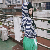 Stripe slim zip-up