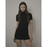EVE HALF NECK DRESS-BLACK