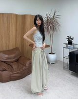 Para stripe halter sleeveless