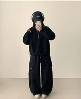 ノアダイアゴナルインシジョンカーゴヘムストリングワイドパンツ