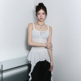 (2nd reorder) frill layered sleeveless - ivory