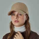 VA Curved Stud Link Wool-Blend Ball Cap  / Beige