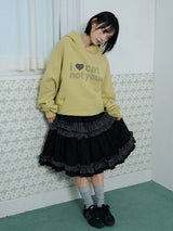 ラッフルポイントスカート - ブラック