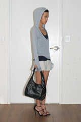 Sheer U-Neck Hoodie (Sky Blue)