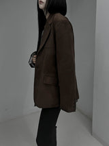 line suede blazer jacket (2color)