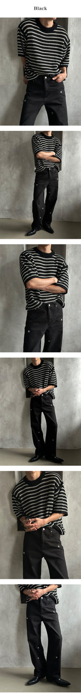 [S/S] Saint stripe half knit (3color)
